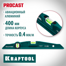 KRAFTOOL PROCAST 400 мм, Литой уровень (34717-040) KRAFTOOL PROCAST 400 мм, Литой уровень (34717-040)