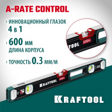 KRAFTOOL A-Rate Control 600 мм, Сверхпрочный уровень (34986-60) KRAFTOOL A-Rate Control 600 мм, Сверхпрочный уровень (34986-60)