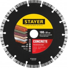 STAYER Ø 180Х22.2 мм, алмазный, турбо-сегментный, диск отрезной CONCRETE 3660-180_z02 Professional STAYER Ø 180Х22.2 мм, алмазный, турбо-сегментный, диск отрезной CONCRETE 3660-180_z02 Professional