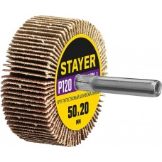 STAYER P120, 50х20 мм, круг шлифовальный лепестковый на шпильке 36607-120 STAYER P120, 50х20 мм, круг шлифовальный лепестковый на шпильке 36607-120