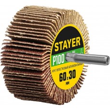 STAYER P100, 60х30 мм, круг шлифовальный лепестковый на шпильке 36608-100 STAYER P100, 60х30 мм, круг шлифовальный лепестковый на шпильке 36608-100