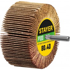 STAYER P100, 60х30 мм, круг шлифовальный лепестковый на шпильке 36609-100 STAYER P100, 60х30 мм, круг шлифовальный лепестковый на шпильке 36609-100