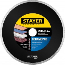 STAYER Ø 200Х25.4 мм, алмазный, cплошной, диск отрезной CERAMOPRO 3665-200_z02 Professional STAYER Ø 200Х25.4 мм, алмазный, cплошной, диск отрезной CERAMOPRO 3665-200_z02 Professional
