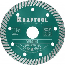 KRAFTOOL Ø 115Х22.2 мм, алмазный, сегментный, по армированному бетону, кирпичу диск отрезной TURBO 36682-115 KRAFTOOL Ø 115Х22.2 мм, алмазный, сегментный, по армированному бетону, кирпичу диск отрезной TURBO 36682-115