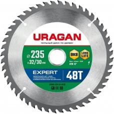 URAGAN Expert 235 х 32/30мм 48Т, диск пильный по дереву URAGAN Expert 235 х 32/30мм 48Т, диск пильный по дереву