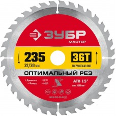ЗУБР Оптимальный рез, 235 x 32/30 мм, 36T, пильный диск по дереву (36912-235-32-36_z01) ЗУБР Оптимальный рез, 235 x 32/30 мм, 36T, пильный диск по дереву (36912-235-32-36_z01)