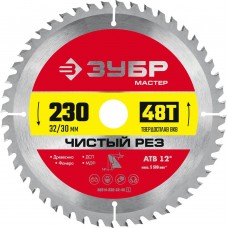 ЗУБР Чистый рез, 230 x 32/30 мм, 48Т, пильный диск по дереву (36914-230-32-48_z01) ЗУБР Чистый рез, 230 x 32/30 мм, 48Т, пильный диск по дереву (36914-230-32-48_z01)