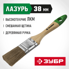 ЗУБР 38 мм, 1 1/2'', щетина смешанная, кисть малярная плоская 4-01009-038 Мастер ЗУБР 38 мм, 1 1/2'', щетина смешанная, кисть малярная плоская 4-01009-038 Мастер