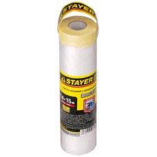 STAYER 1.4 х 15 м, 9 мкм, пленка укрывная с клейкой лентой маскер 12255-140-15 STAYER 1.4 х 15 м, 9 мкм, пленка укрывная с клейкой лентой маскер 12255-140-15