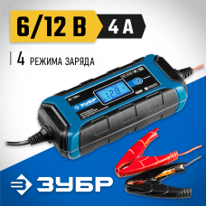 ЗУБР 6В/12В, 4A, автомат, IP65, интеллектуальное зарядное устройство 59300 Профессионал ЗУБР 6В/12В, 4A, автомат, IP65, интеллектуальное зарядное устройство 59300 Профессионал