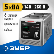 ЗУБР 220 В, релейный, стабилизатор напряжения 59380-5 Профессионал ЗУБР 220 В, релейный, стабилизатор напряжения 59380-5 Профессионал