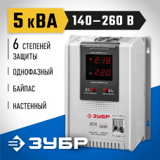 ЗУБР 220 В, однофазный, релейный, автоматический стабилизатор напряжения 59385-5 Профессионал ЗУБР 220 В, однофазный, релейный, автоматический стабилизатор напряжения 59385-5 Профессионал