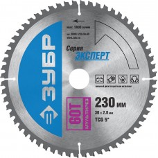 ЗУБР Ø 230 х Ø 30 мм, 60T, диск пильный по алюминию, ламинату 36907-230-30-60 ЗУБР Ø 230 х Ø 30 мм, 60T, диск пильный по алюминию, ламинату 36907-230-30-60