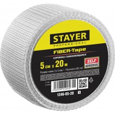 STAYER 5 см х 20 м, 3х3 мм, cетка стеклотканевая самоклеящаяся FIBER-Tape 1246-05-20_z01 STAYER 5 см х 20 м, 3х3 мм, cетка стеклотканевая самоклеящаяся FIBER-Tape 1246-05-20_z01