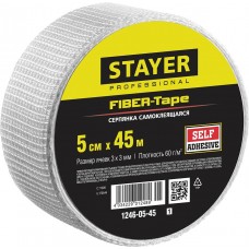 STAYER 5 см х 45 м, 3х3 мм, cетка стеклотканевая самоклеящаяся FIBER-Tape 1246-05-45_z01 STAYER 5 см х 45 м, 3х3 мм, cетка стеклотканевая самоклеящаяся FIBER-Tape 1246-05-45_z01