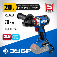 ЗУБР 20 В, бесщеточная, без АКБ, в коробке, ударная дрель-шуруповерт DBS-201 Профессионал ЗУБР 20 В, бесщеточная, без АКБ, в коробке, ударная дрель-шуруповерт DBS-201 Профессионал