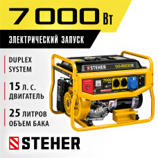 STEHER 7000 Вт, бензиновый генератор с электростартером (GS-8000E) STEHER 7000 Вт, бензиновый генератор с электростартером (GS-8000E)