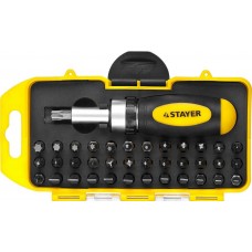STAYER 38 шт., отвертка реверсивная с битами MAXFIX 2557-H38 STAYER 38 шт., отвертка реверсивная с битами MAXFIX 2557-H38
