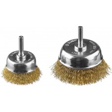 ЗУБР 2 шт, латунированная проволока, набор щеток чашечных для дрели 3531-H2_z02 ЗУБР 2 шт, латунированная проволока, набор щеток чашечных для дрели 3531-H2_z02