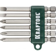 KRAFTOOL 6 шт., 1/4", набор бит 26061-H6 KRAFTOOL 6 шт., 1/4", набор бит 26061-H6