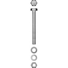 ЗУБР M8 x 100 мм, 2 шт., болт с шестигранной головкой в комплекте с гайкой, шайбой, шайбой пружинной 303436-08-100 ЗУБР M8 x 100 мм, 2 шт., болт с шестигранной головкой в комплекте с гайкой, шайбой, шайбой пружинной 303436-08-100