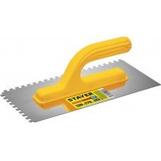 STAYER 130х270 мм, 6х6 мм, нержавеющая, пластмассовая рукоятка, гладилка штукатурная 08012-06_z01 STAYER 130х270 мм, 6х6 мм, нержавеющая, пластмассовая рукоятка, гладилка штукатурная 08012-06_z01