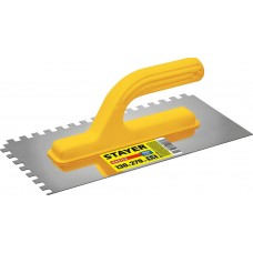 STAYER 130х270 мм, 8х8 мм, нержавеющая, пластмассовая рукоятка, гладилка штукатурная 08012-08_z01 STAYER 130х270 мм, 8х8 мм, нержавеющая, пластмассовая рукоятка, гладилка штукатурная 08012-08_z01