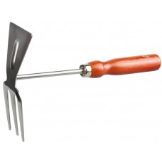 GRINDA 260 мм, 3 зубца, нержавеющая сталь, деревянная ручка, прямое лезвие, мотыжка садовая 8-421135_z01 GRINDA 260 мм, 3 зубца, нержавеющая сталь, деревянная ручка, прямое лезвие, мотыжка садовая 8-421135_z01