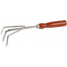 GRINDA 280 мм, 3 зубца, нержавеющая сталь, деревянная ручка, рыхлитель 8-421143_z01 GRINDA 280 мм, 3 зубца, нержавеющая сталь, деревянная ручка, рыхлитель 8-421143_z01