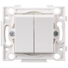 СВЕТОЗАР белый, двойной, выключатель SV-55230-2 СВЕТОЗАР белый, двойной, выключатель SV-55230-2