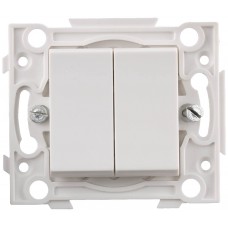 СВЕТОЗАР белый, двойной, выключатель SV-55231-2 СВЕТОЗАР белый, двойной, выключатель SV-55231-2