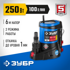 ЗУБР 250 Вт, 100 л/мин, насос погружной дренажный для чистой воды НПЧ-Т7-250 Профессионал ЗУБР 250 Вт, 100 л/мин, насос погружной дренажный для чистой воды НПЧ-Т7-250 Профессионал