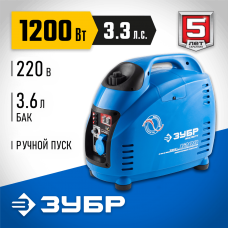 ЗУБР 1200 Вт, инверторный генератор, Профессионал (ЗИГ-1200) ЗУБР 1200 Вт, инверторный генератор, Профессионал (ЗИГ-1200)