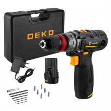 Аккумуляторная дрель-шуруповерт DEKO GCD12DU3 Li-Ion в кейсе со съемным патроном, 32 Нм, 2 аккумулятора*1,5 Ач, з/у 063-4115 Аккумуляторная дрель-шуруповерт DEKO GCD12DU3 Li-Ion в кейсе со съемным патроном, 32 Нм, 2 аккумулятора*1,5 Ач, з/у 063-4115