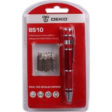 Отвертка для точных работ с набором бит DEKO BS10 (10 шт.) 065-0696 Отвертка для точных работ с набором бит DEKO BS10 (10 шт.) 065-0696