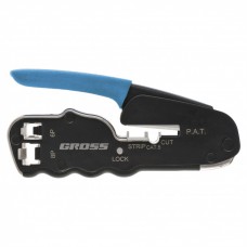 Клещи для обжима телефонных и компьютерных клемм RJ45, 8P и RJ11/12, 6P, компактный размер, CAT5 Gross ( 17723 ) Клещи для обжима телефонных и компьютерных клемм RJ45, 8P и RJ11/12, 6P, компактный размер, CAT5 Gross ( 17723 )