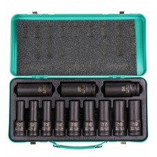 Набор ударных глубоких шестигранных торцевых головок 1/2", 10-24 мм, в кейсе 12 шт Stels, ( 13998 )