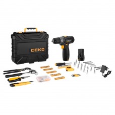 Аккумуляторная дрель-шуруповерт DEKO GCD12DU3 в кейсе + набор 195 инструментов для дома, 12В, 2х1.5Ач 063-4134 Аккумуляторная дрель-шуруповерт DEKO GCD12DU3 в кейсе + набор 195 инструментов для дома, 12В, 2х1.5Ач 063-4134