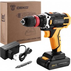 Аккумуляторная дрель-шуруповерт DEKO DKCD20FU-Li со съемным патроном, 1x1.5Ач 063-4176 Аккумуляторная дрель-шуруповерт DEKO DKCD20FU-Li со съемным патроном, 1x1.5Ач 063-4176