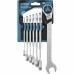 Набор ключей комбинированных трещоточных, количество зубьев 100, СRV, 7 шт, 8-19 мм Gross, ( 14859 )