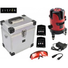 Построитель лазерных плоскостей самовыравнивающийся ZITREK LL4V1H-2Li-MC (5 линий, красный луч, 2 литиевых аккумулятора, металлический кейс) 065-0187
