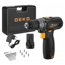 Аккумуляторная дрель-шуруповёрт DEKO GCD12DU3 SET6 в кейсе + оснастка 13 шт, 12В, 2х3.0Ач 063-4007 Аккумуляторная дрель-шуруповёрт DEKO GCD12DU3 SET6 в кейсе + оснастка 13 шт, 12В, 2х3.0Ач 063-4007