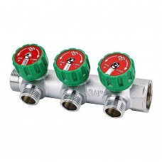 Коллектор регулирующий VARMEGA 3/4" 3 х 3/4"ЕК хромированный VM14613 Коллектор регулирующий VARMEGA 3/4" 3 х 3/4"ЕК хромированный VM14613