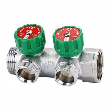 Коллектор регулирующий VARMEGA 1" 2 х 1/2" хромированный VM14622 Коллектор регулирующий VARMEGA 1" 2 х 1/2" хромированный VM14622