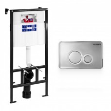 Инсталяция PESTAN SAVA FIX SLIM, клавиша смыва JEREZ, хром. глянец/хром. матовый