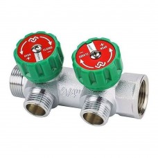 Коллектор регулирующий VARMEGA 3/4" 2 х 3/4"ЕК хромированный VM14612 Коллектор регулирующий VARMEGA 3/4" 2 х 3/4"ЕК хромированный VM14612