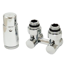 Комплект узла нижнего подкл SCHLOSSER угловой STANDARD 3/4" (хром) с термоголовкой М30х1,5, ниппеля 1/2"Х3/4"