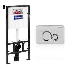 Инсталяция PESTAN SAVA FIX SLIM, клавиша смыва JEREZ, хром. матовый/хром. глянец