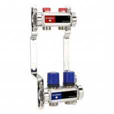 Группа коллекторная для отопления VARMEGA VM15502 ВР 1", на 2 контура 3/4" EK, нерж. сталь