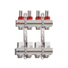 Коллекторная группа (латунь) с расходомерами без ВО и дренажных кранов 6 выходов Ø1" TIM Коллекторная группа (латунь) с расходомерами без ВО и дренажных кранов 6 выходов Ø1" TIM